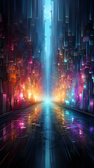 Digital color glitch art abstract graphic poster web background