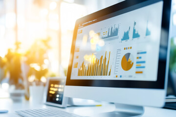 Modern data analysis dashboard featuring various graphs and charts aimed at delivering valuable business insights effectively
