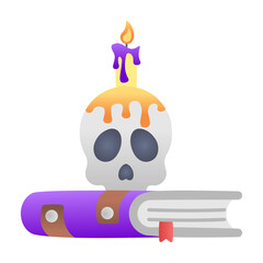 A magical candle icon designed in flat style 