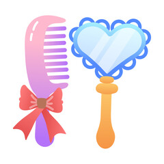 Fairy mirror icon designed in flat style 