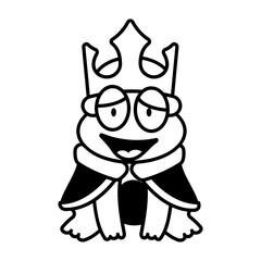 A glyph style icon of prince frog 