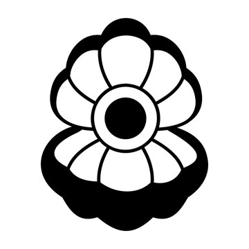 Pearl shell icon in glyph style 