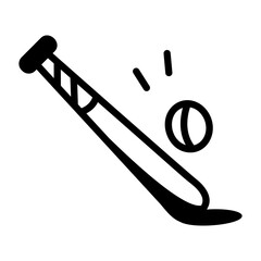 A doodle style icon of baseball