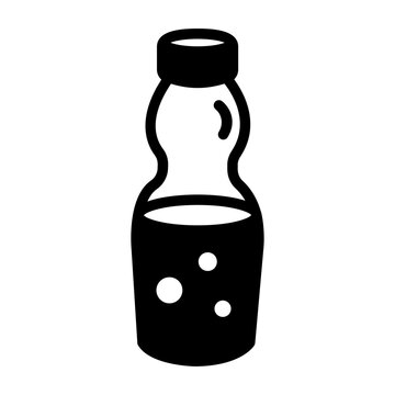 A glyph style icon of ramune bottle 