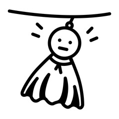 A doodle style icon of teru bozu 