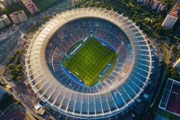 Fototapeta premium an aerial view of a soccer stadium