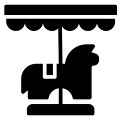 Pony Ride Icon in Solid Style