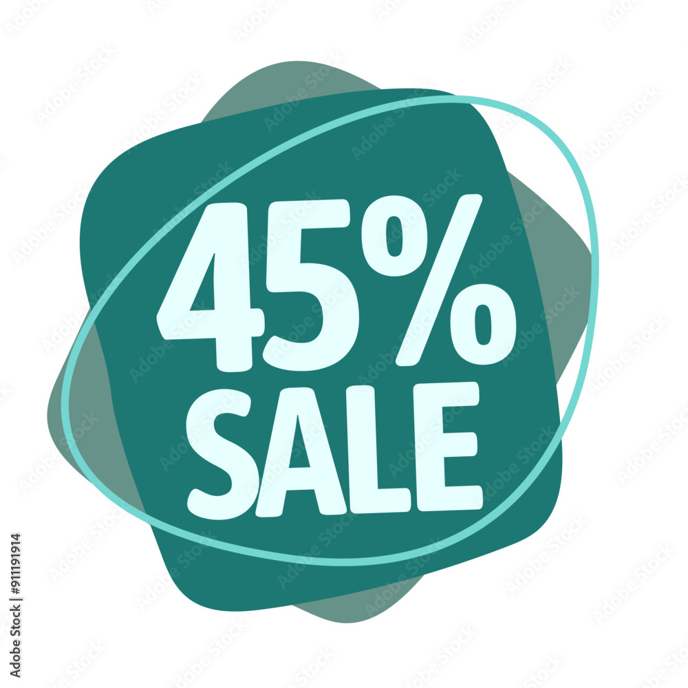 Sticker 45 percent off sale label design