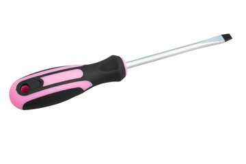 Black and pink flat head screwdriver