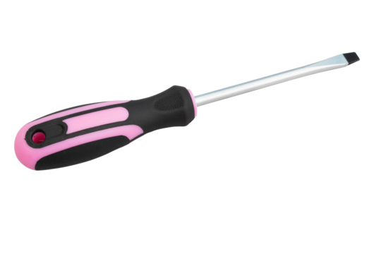 Black and pink flat head screwdriver - Powered by Adobe