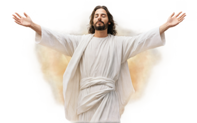 Digital illustration Jesus Christ his arms stretched out PNG Adult spirituality man