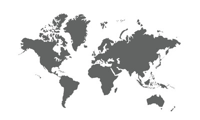 World map isolated on white background. for website layouts, background, education, precise, customizable, Travel worldwide, map silhouette backdrop, earth geography, political, reports.