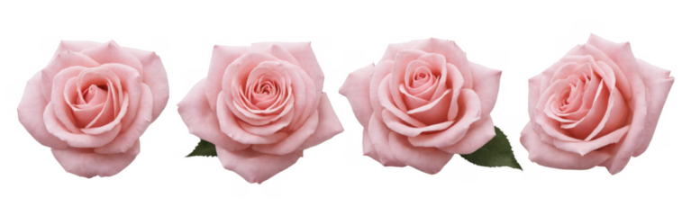 Three pink roses arranged row are different sizes Pink rose flower png