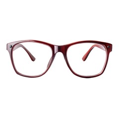 Fototapeta premium Classic Burgundy Eyeglasses. These classic burgundy eyeglasses feature a bold, rectangular frame shape crafted from high-quality acetate material.