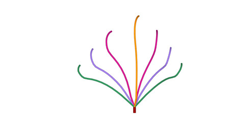 Naga playing in the water. 3D model.