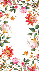 Pink and red floral border, perfect for wedding invitations and romantic designs. 

