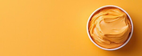 Peanut butter flat design top view breakfast theme 3D render Complementary Color Scheme