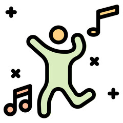 Dance Icon in Filled Line Style