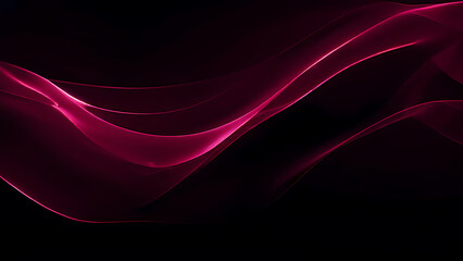 Obraz premium Black Deep Red Ruby Garnet Cherry Burgundy Wavy Abstract Background Color Gradient Ombre Rich Vibrant Modern Digital Art Design.