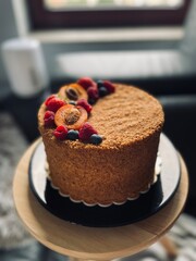 Sweet cake with fruit