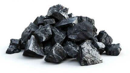 Fototapeta premium Manganese dioxide, 3D illustration, realistic, isolated on white background