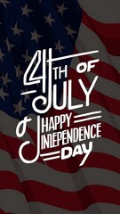 4th of July, Independence Day USA, Poster, Banner, USA 4th of july background, typography, banner, Happy independence day usa, calligraphy, Design. USA Independence Day, Post. 
