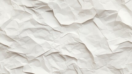 Fototapeta premium White crumpled paper texture background for design with copy space for text or image.