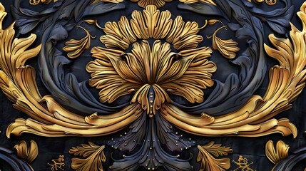 Beautiful floral pattern of traditional zardozi embroidery. AI generated illustration