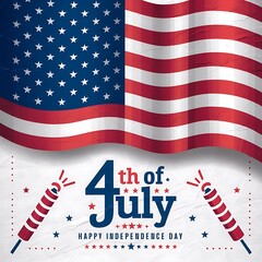 Fototapeta premium 4th of July, USA Independence Day. Poster, Banner, calligraphic, Happy 4th Of July. background. Independence day united states,