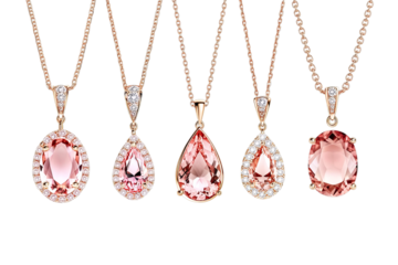 set of necklace on isolated transparent background