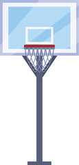 Basketball hoop standing on white background representing sports and competition © nsit0108