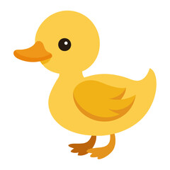 duckling, cute bird isolated on white background flat style. Vector illustration