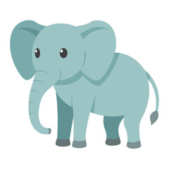 Fototapeta premium elephant, cute animal isolated on white background flat style. Vector illustration