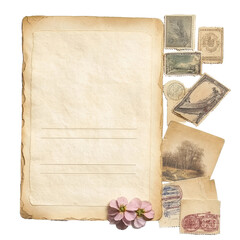 Vintage Decorative Board With Empty Space for Notes and Postcards