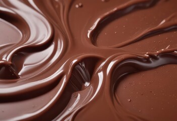 close up of liquid chocolate background, ai