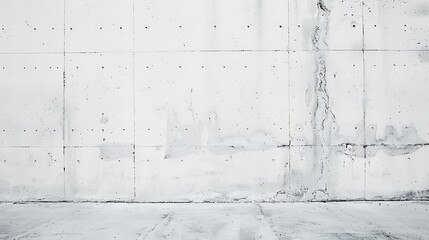 A white concrete wall with a grey floor, perfect for minimalist urban design projects. 
