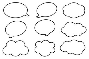 Speech bubble line art for modern artistic digital designs