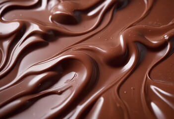 close up of liquid chocolate, ai