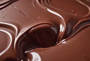 close up of liquid chocolate, ai