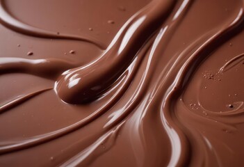 close up of liquid chocolate, ai