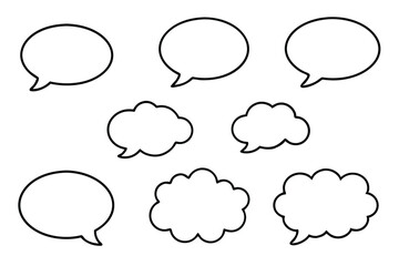 Speech bubble line art with elegant curves and simplicity