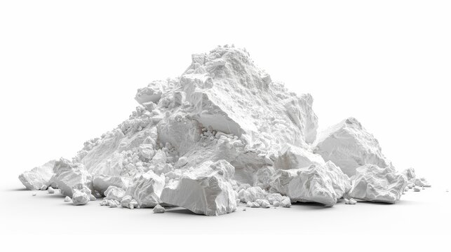 Calcium carbonate, 3D illustration, realistic, isolated on white background