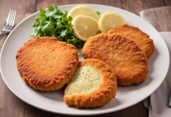 traditional german schnitzel cutlet, ai