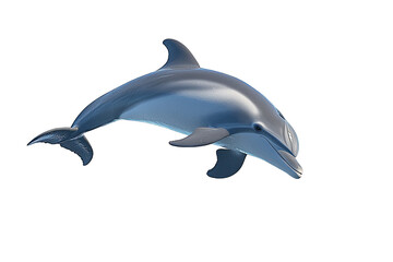 Obraz premium A serene dolphin swimming gracefully through the water, showcasing its sleek body and playful nature.