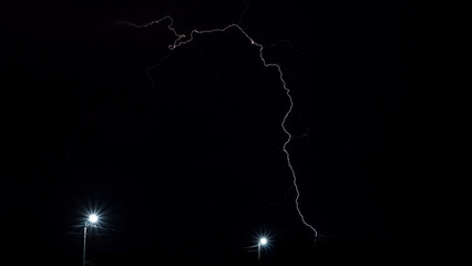 lightning against a black sky