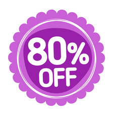80 percent off sale label 