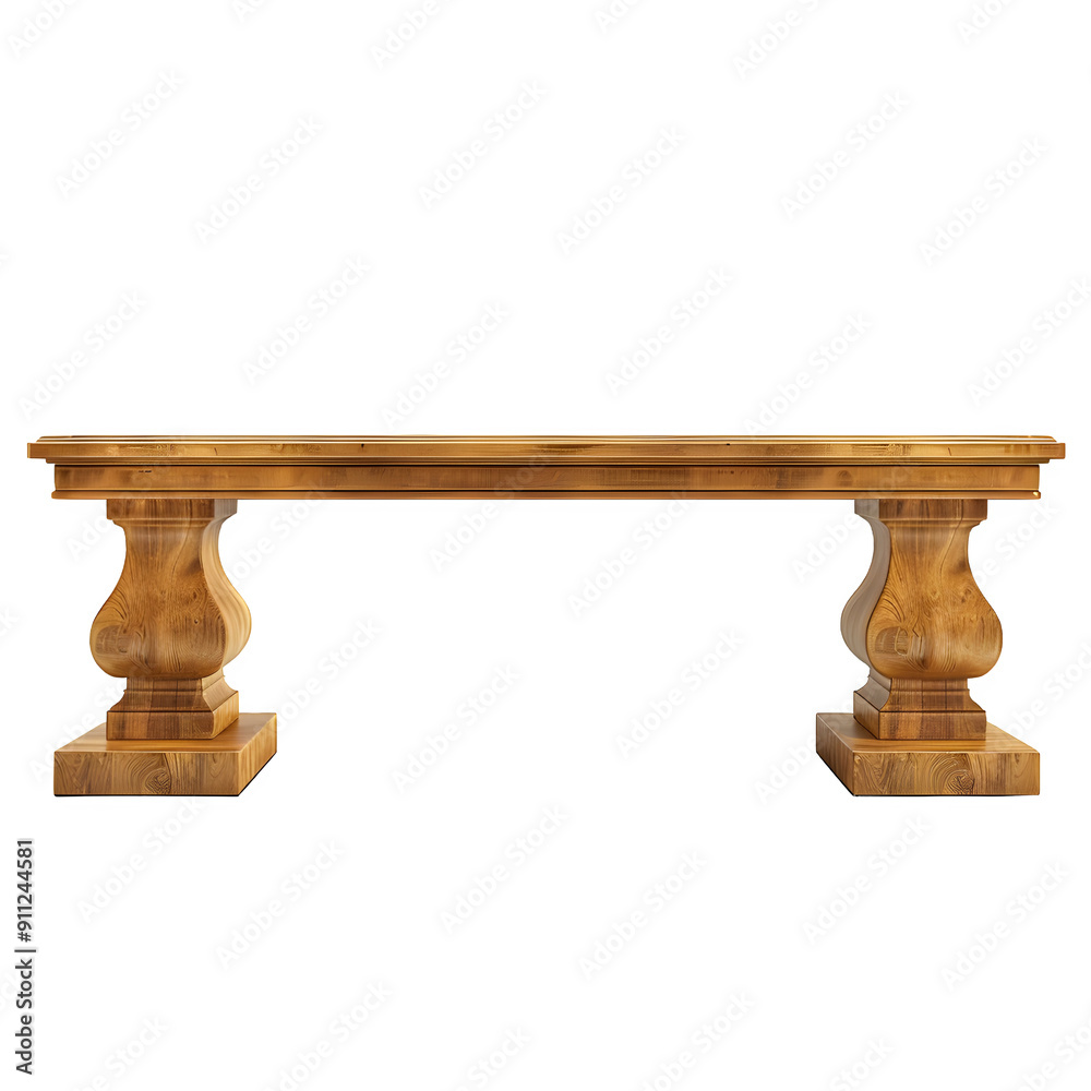 Poster classic wood table design, isolated with a transparent backdrop for versatile use
