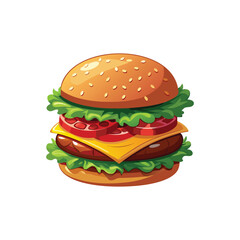 Burger vector Illustration in Cartoon style