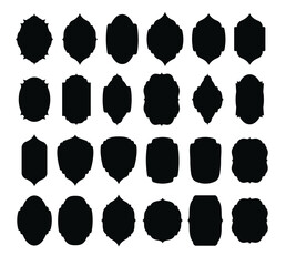 Set of vintage label and badges shape collections. Black template for patch. Vector