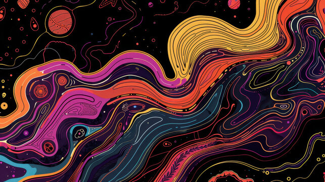 Psychedelic Dreamscape: Vivid Colors and Abstract Patterns